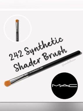 MAC Cosmetics 242 Synthetic Shader Brush Round Edge Shades Eyes Full Size